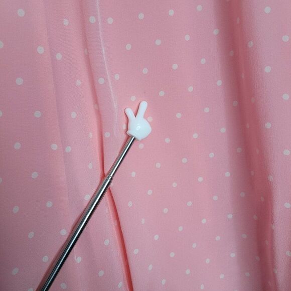 VIntage y2k pink feminine polka dot bow a line silk dreamy delicate skirt 18 - Picture 8 of 10